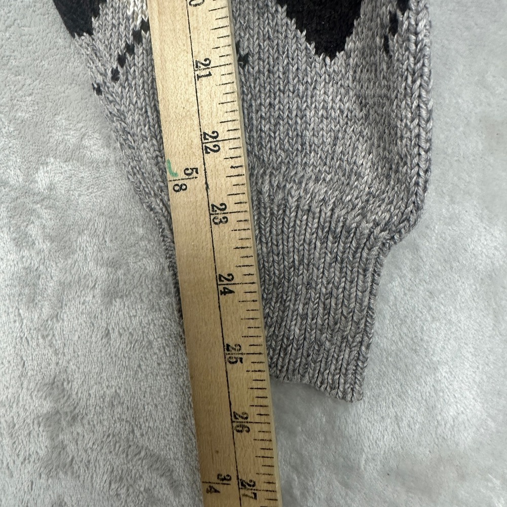 Cotton Traders Sport Mens Golf Intarsia V-Neck Sweater Grey Argyle Large Vintage - Picture 7 of 8